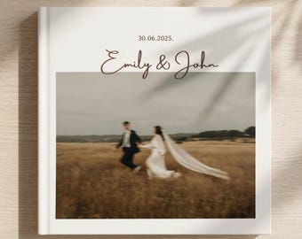 Álbum de fotos de boda personalizado, álbum de bodas de tapa dura personalizado, libro de recuerdos minimalista moderno, regalo de aniversario para parejas, álbum impreso