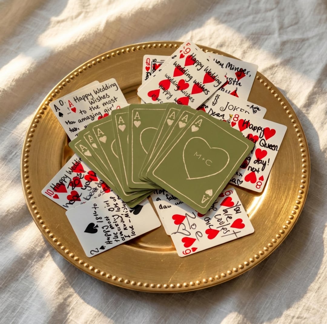 Custom Playing Cards Wedding Guest Book Alternative | Personalized ...