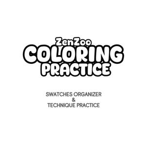 Cahier d'exercices de coloriage pour adultes : cahier d'échantillons avec marqueurs, cercles nuancés, testeur de combinaison de couleurs, exercice de motifs pour estomper et estomper