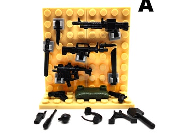 Army Weapons Set with FREE Soldier Minifig - Custom Hand Assembled Xmas Gift for him and her