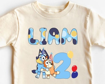 Personalized Bluey Birthday Shirt, Bluey Family Shirts, Bluey Toddler Shirt,Bluey Bingo Shirt, Custom Bluey 2nd Birthday Shirt, Disney Shirt