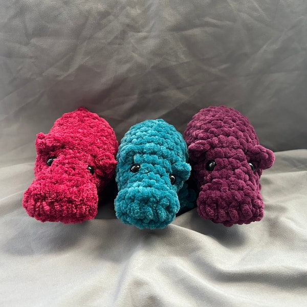 Amigurumi Hippo - Handmade Crochet Plushie - Unique Gift for Hippo Lovers