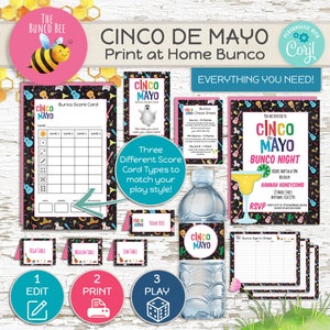 Cinco de Mayo Bunco Scorekaartbundel - Feestelijke spelavondbenodigdheden
