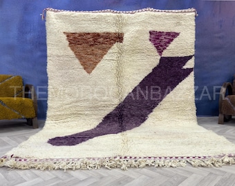 Handmade Wool Berber Rug: Abstract Geometric Moroccan Carpet