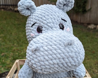 Amigurumi Hippo Plushie: Made-to-Order | Handmade Crochet Plush