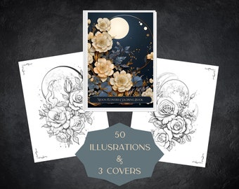 Floral Coloring Book: 50 Printable Flower Designs (PDF)