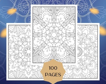 100 Page Mandala Coloring Book: Abstract Art Therapy (PDF Pattern)