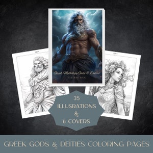 Greek Mythology Coloring Pages PDF, Kids Educational Coloring Book, Stress Relief Coloring Book For Adults, Printable Greek Mythology Gift