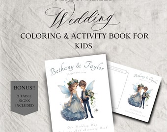 Personalized Fairy Wedding Activity Book for Kids (Digital Download)