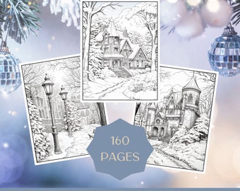 160 Christmas Coloring Pages: Winter Wonderland Scenes (PDF)