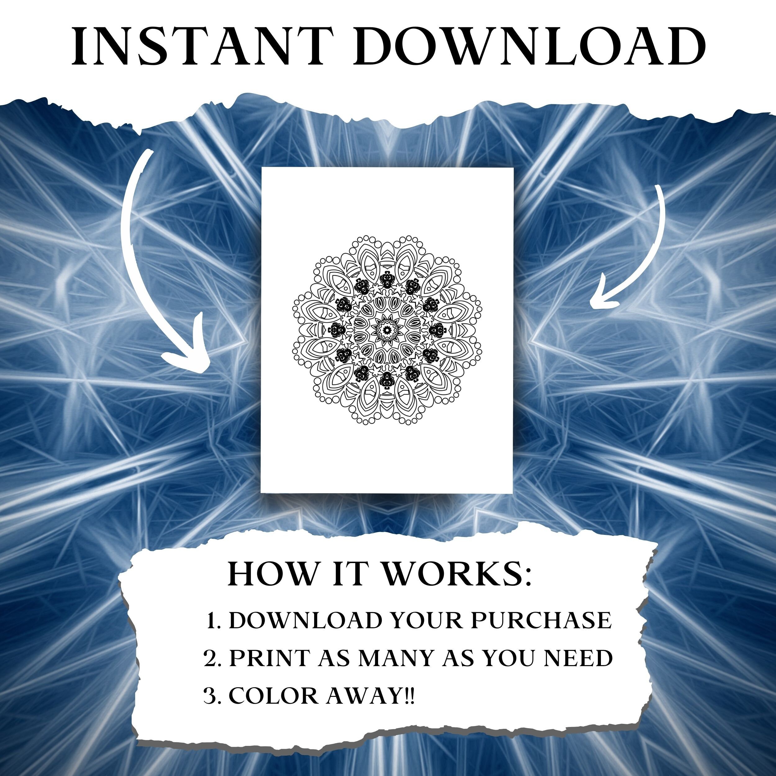 160 Page Printable Mandala Coloring Pages, Anxiety Relief Coloring Book ...