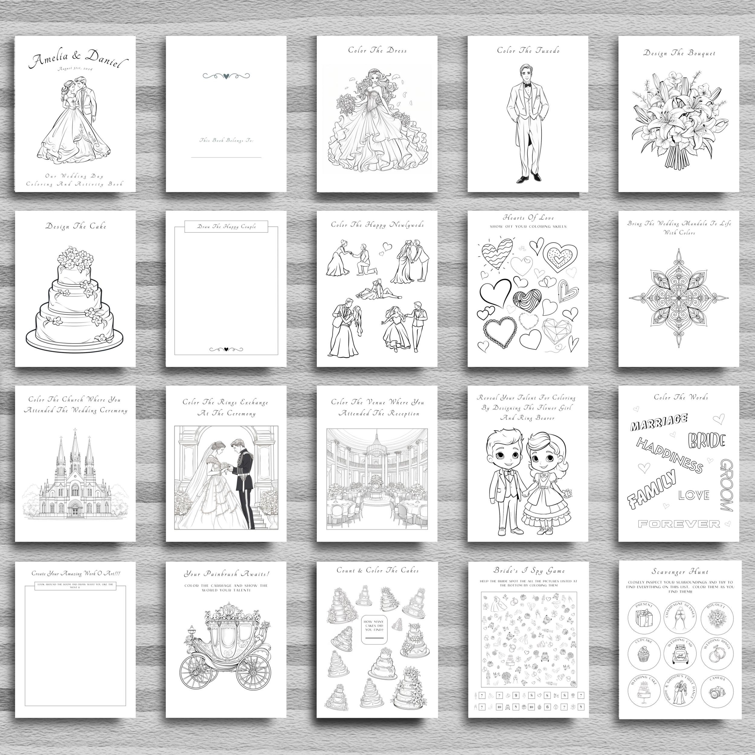 Personalized Wedding Coloring Pages - Il Fullxfull.5482165533 Mxyb 