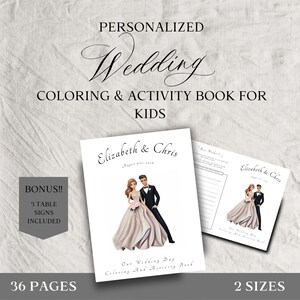 Personalized Wedding Coloring Book: Kids&#39; Activity & Games (Digital Download)