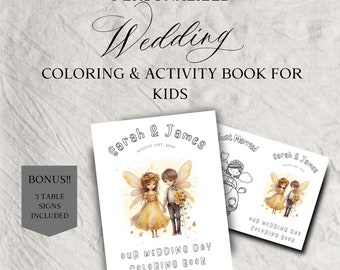 Personalized Wedding Coloring Book for Kids: Custom Reception Activity (Digital Download)