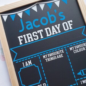 Personalised First Day of School Chalkboard,  1st Day of School, Nursery,  Back to School.