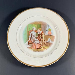 Antique Decorative Plate: Longfellow Poem, John Alden & Priscilla