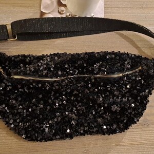 Black glitter fanny pack hot sale