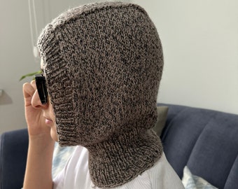 Crochet Balaclava, Balaclava Knit, Knit Helmet, Knit Hat, Knitted Hood,