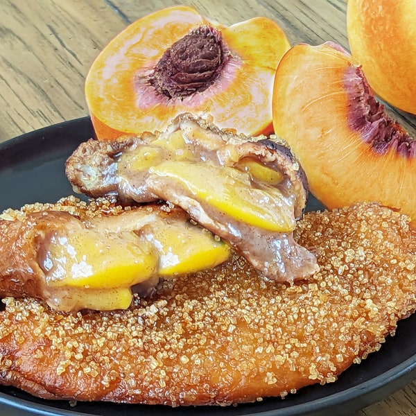 Artisan Made Peaches & Cream Fried Hand Pie | Farm to Plate Pastry | Locally Sourced Ingredients | Gourmet Food Gift Box for Corporate