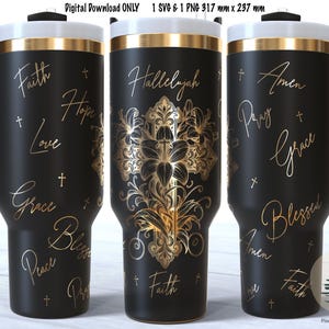 Cross Laser Engrave SVG, Full Wrap Design for 40oz Tumbler, Digital Download, Seamless Design, SVG and PNG For Rotary