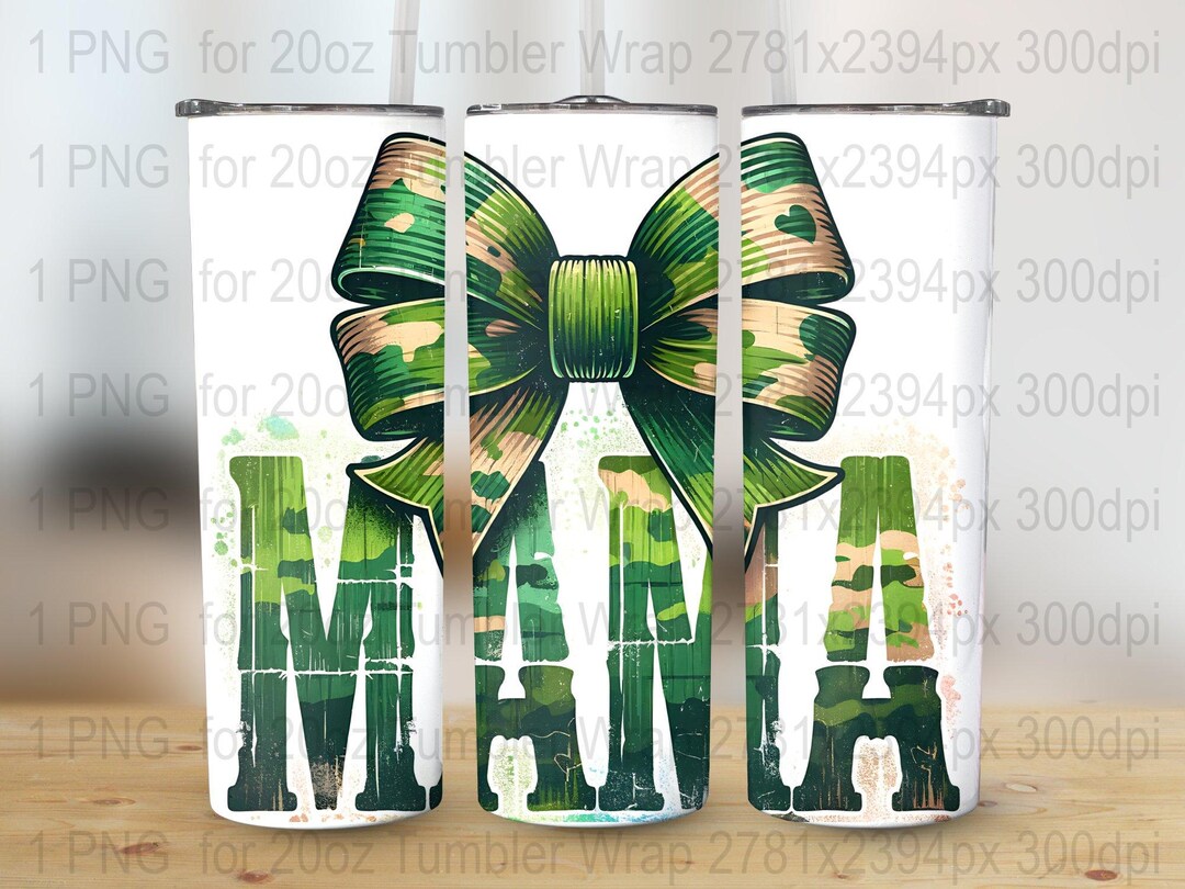 Mama Camo Coquette Bow 20 Oz Tumbler Wrap (PNG) - Etsy
