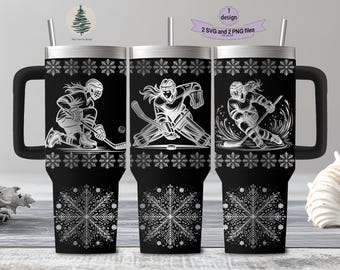 Hockey Girl 40 oz Tumbler Wrap Laser SVG, Laser Engraved Hockey Tumbler, Laser Engraving sVG, Laser svg Instant Download,2 SVG,2 PNG 300 dpi