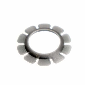Può includere: Una rondella di metallo color argento, a forma di stella, con un foro al centro.