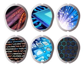 Set of 6 Dexcom G7 Sensor Stickers - Tech abstract