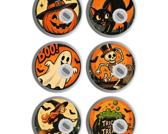 6er Set Freestyle Libre 3 Sticker - Halloween Vintage