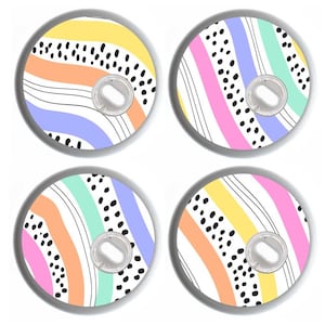 4x Freestyle Libre 3 Sticker - Dots&#39;n&#39;Stripes