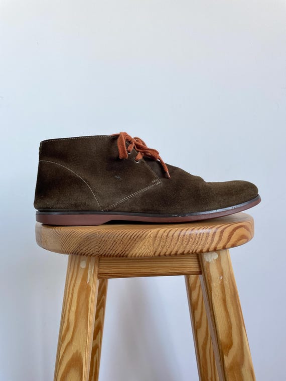 John Varvatos Mens Leather Chukka Boots Made In Italy Size 9 Dark Brown John Varvatos Dark Brown Leather Chukka Boots main image 4