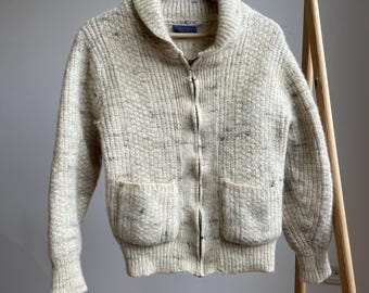 1960s Sweater Cowichan Zip Cardigan Wool Knit M - Etsy