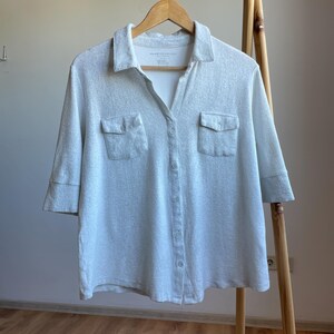 Majestic Filatures 3/4 Sleeve Cotton Blend Blouse Size 4