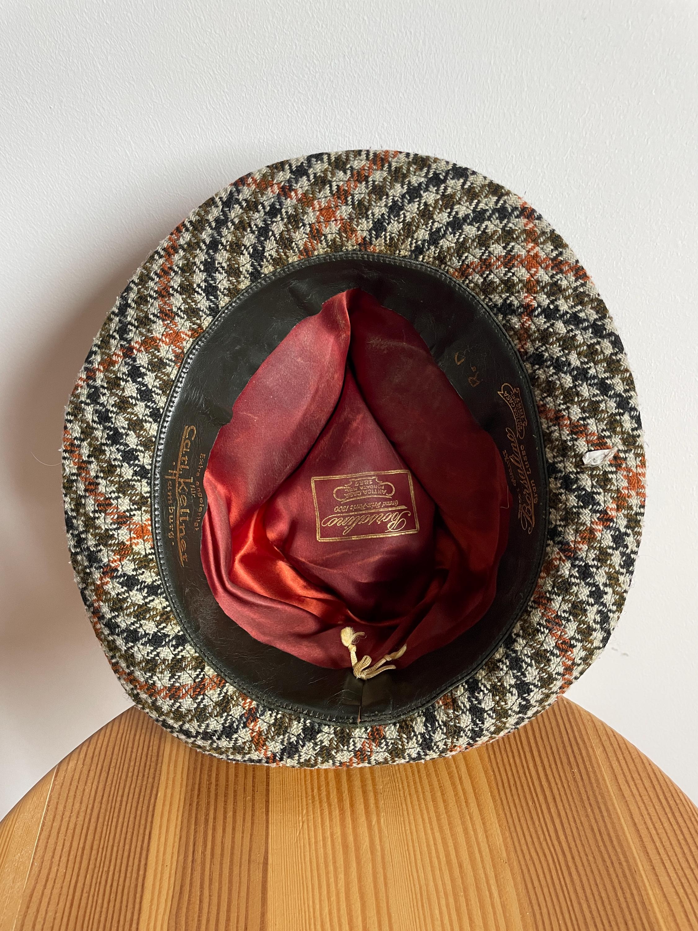 Borsalino Vintage Gran Lusso Tweed Houndstooth Fedora Hat - Etsy