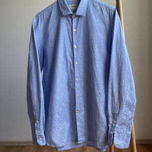 Boggi Milano Striped Paisley Cotton Dress Shirt Size XL
