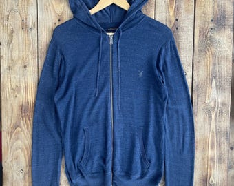 Allsaints Fritz Knitted Cotton Zip Hoodie Size S