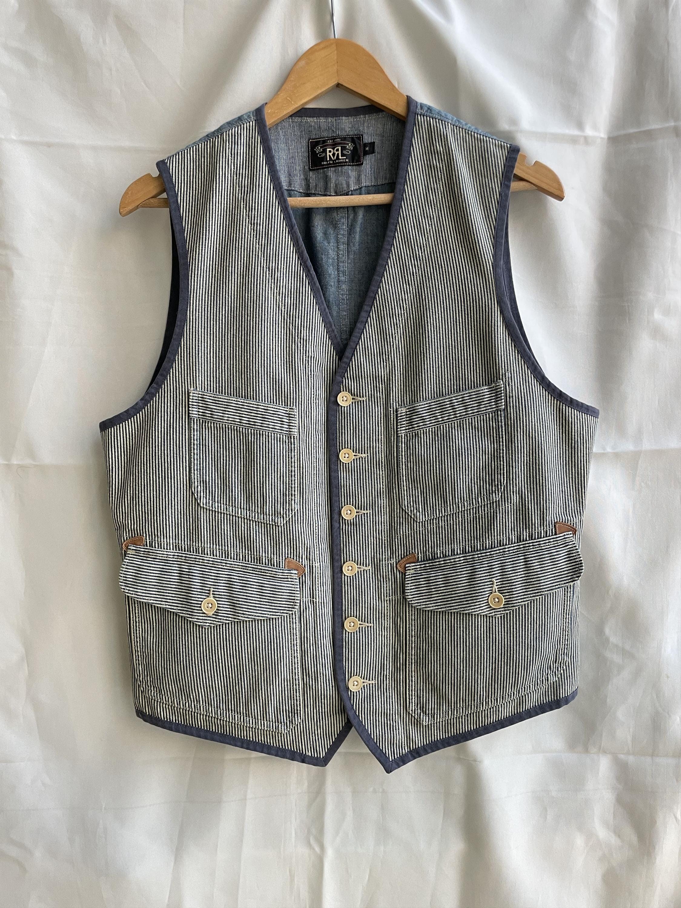 RRL ダブルRL ヒッコリーストライプ ワークウエストコートベスト