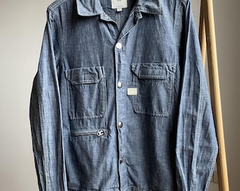 Vintage French Workwear Smock - 1930s Chore Shirt - Sun Faded