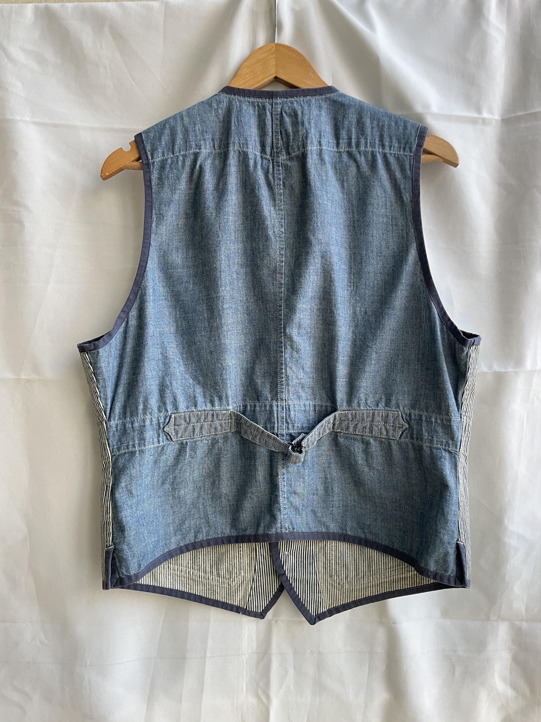 RRL ダブルRL ヒッコリーストライプ ワークウエストコートベスト