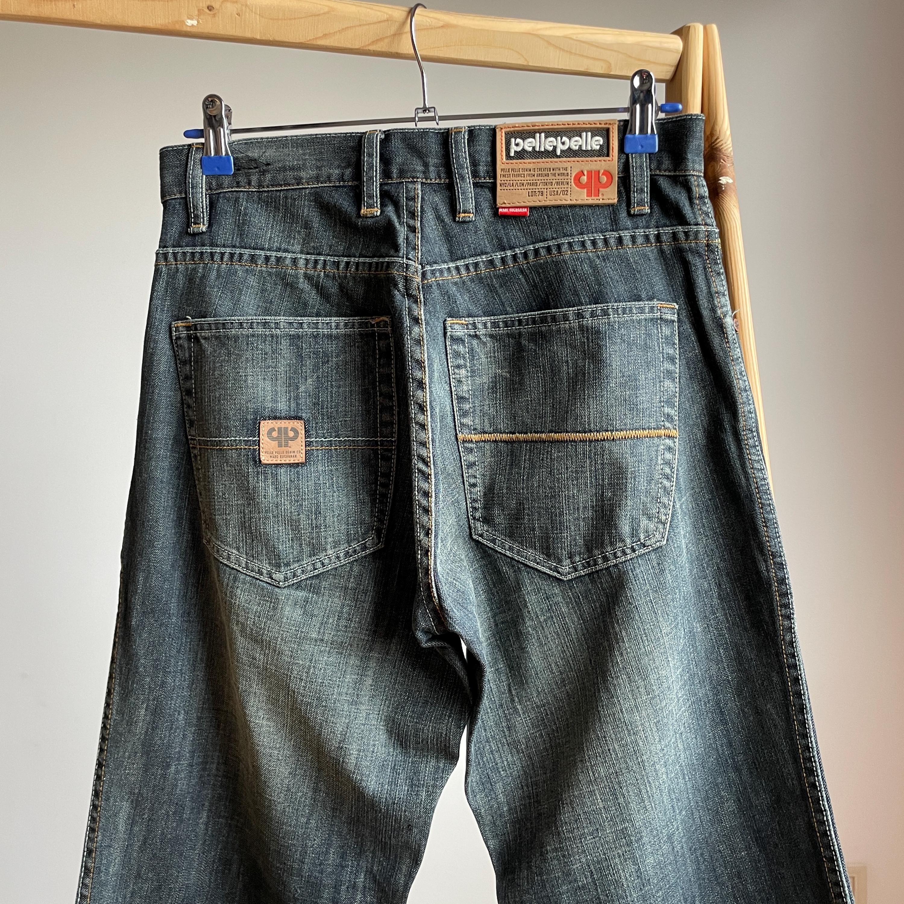 Pelle Pelle Vintage Y2K Baggy Wide Leg Washed Denim Size 30x30 - Etsy