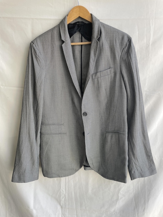 Neil Barrett, Neil Barrett Unlined Birdseye Slim Fit Wool Blazer Size EUR 48