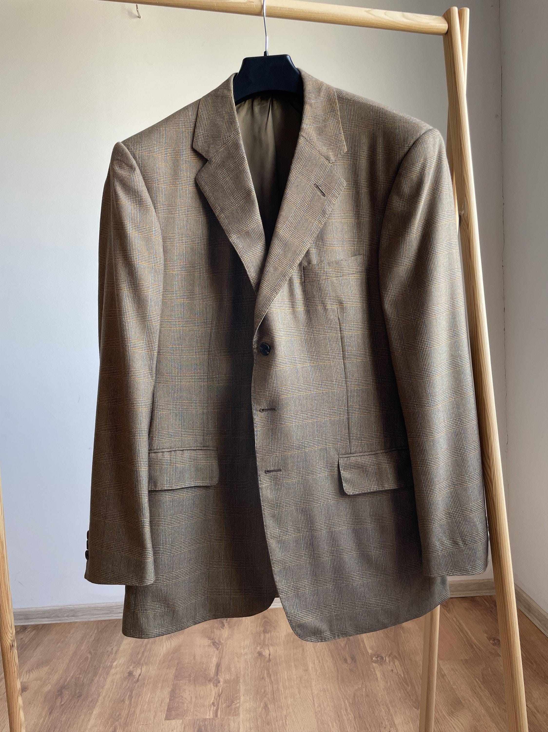Costume Harrods Chester Barrie Homme 2 Pièces Laine Rayé Gris - Taille 46S W36 L29