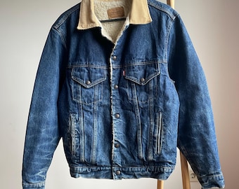 Vintage 80's 90's Rare Levi's Silvertab Sherpa Denim Bomber Jacket