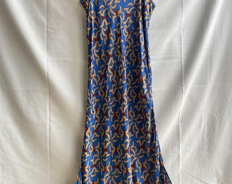 Paula & Mopitz Ibiza Loewe VTG Vestido lencero largo de seda de los años 70 Talla M