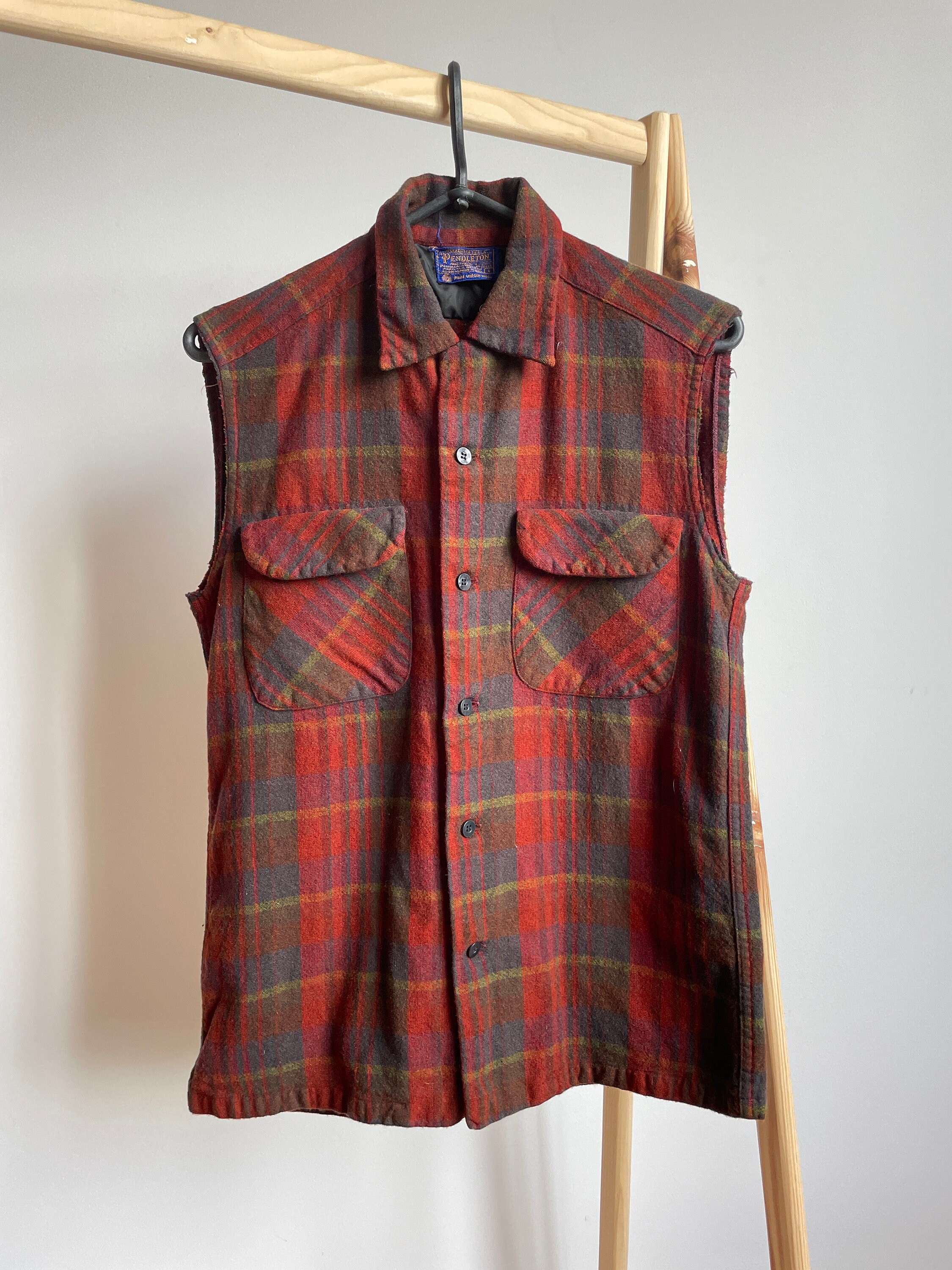 Pendleton Vintage 70's 80's Wool Sleeveless Shirt Size S - Etsy