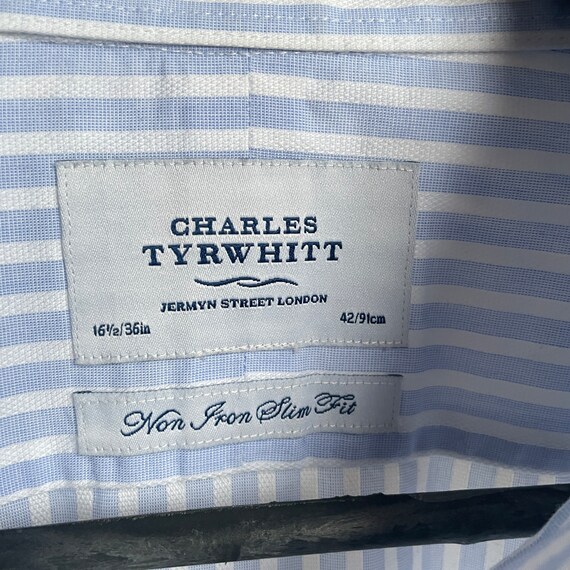 Charles Tyrwhitt Striped Blue Non Iron Slim Fit Dress Shirt Size 42 - Etsy