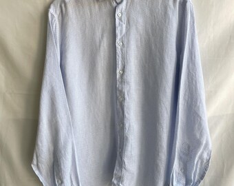 Camicissima Linen Comfort Fit Geometrical Dress Shirt Size 42