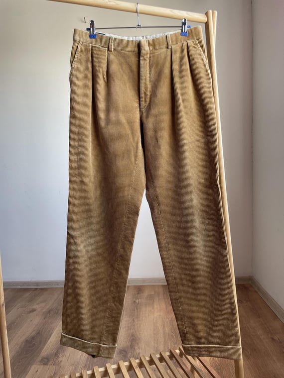 Polo Ralph Lauren Vintage 80s 90s Talon Heavy Corduroy Pants