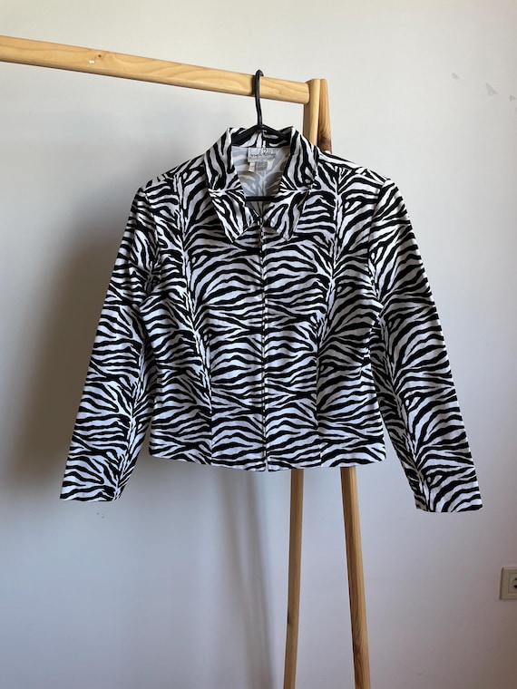 Joseph Ribkoff Vintage 90's Zebra Pattern Womens Jacket Size US 10