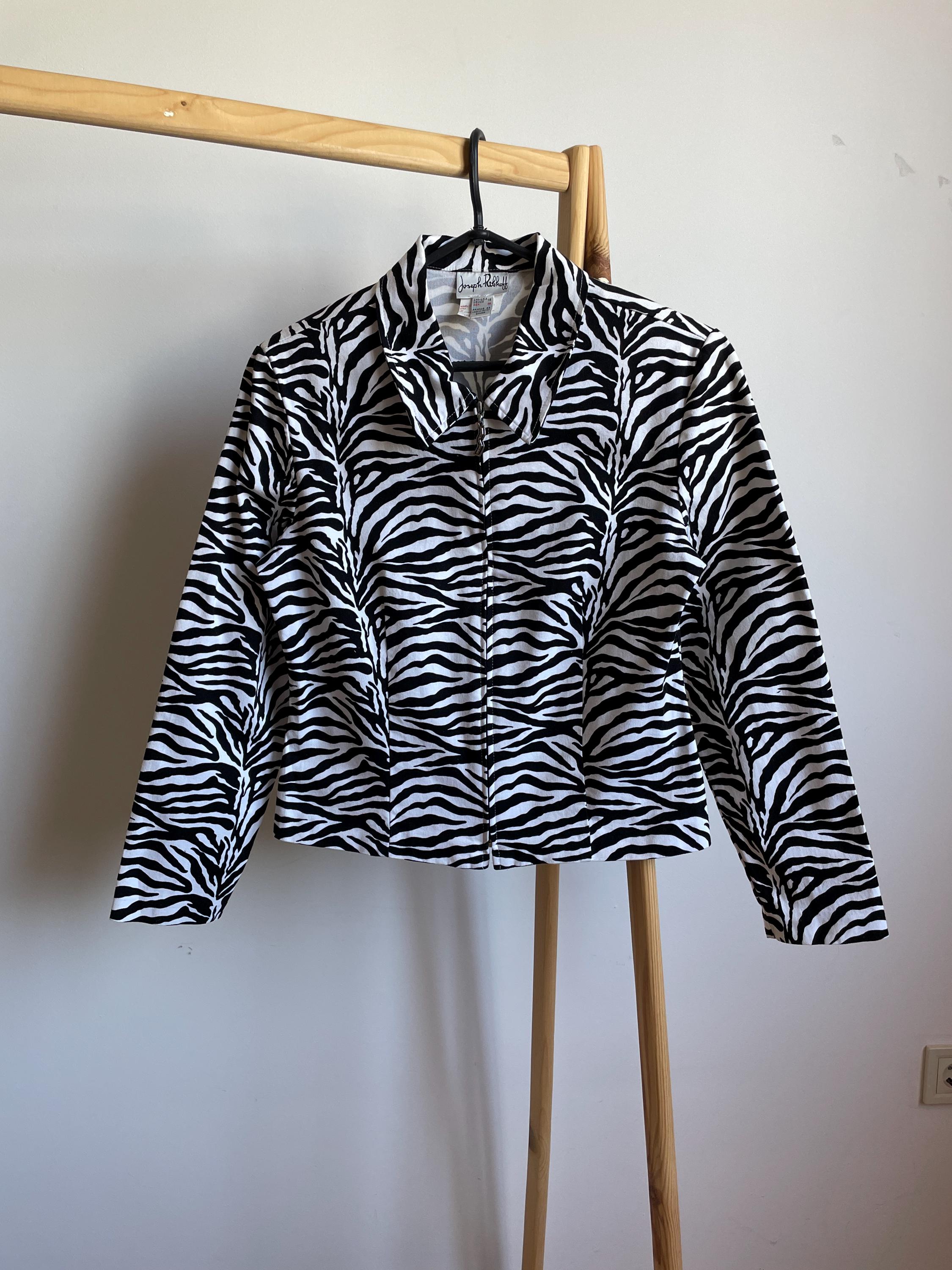 Joseph Ribkoff Vintage 90's Zebra Pattern Womens Jacket Size US 10